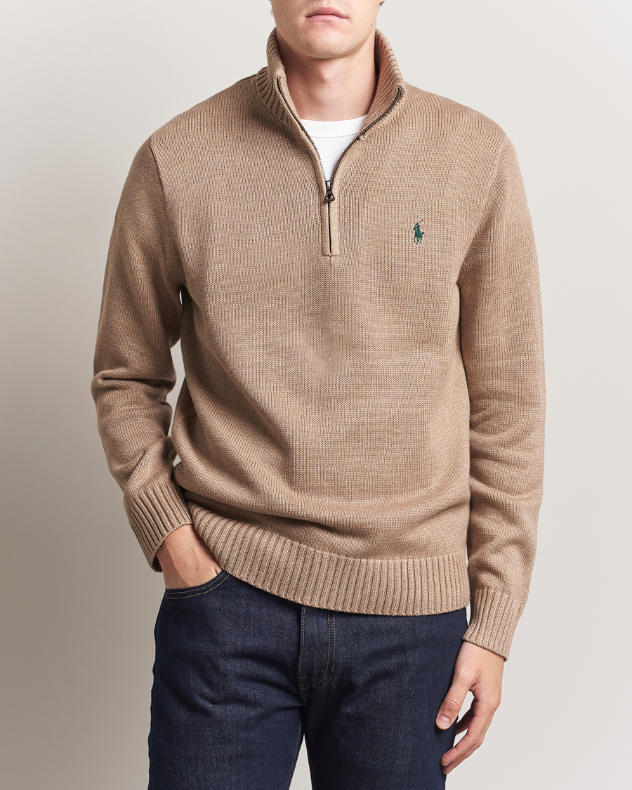 Herr | Tröjor | Polo Ralph Lauren | Cotton Pullover Half-Zip Bronze Melange
