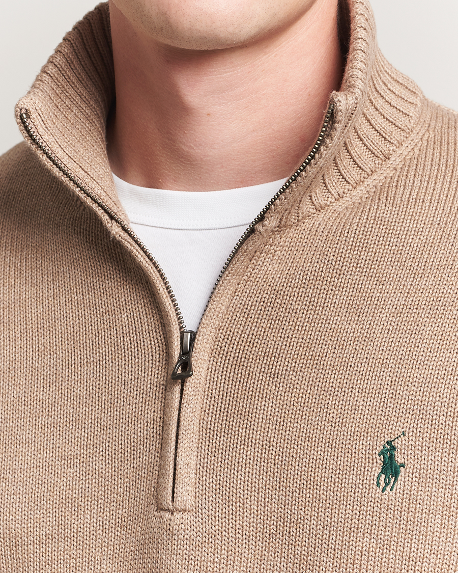 Herr | Tröjor | Polo Ralph Lauren | Cotton Pullover Half-Zip Bronze Melange