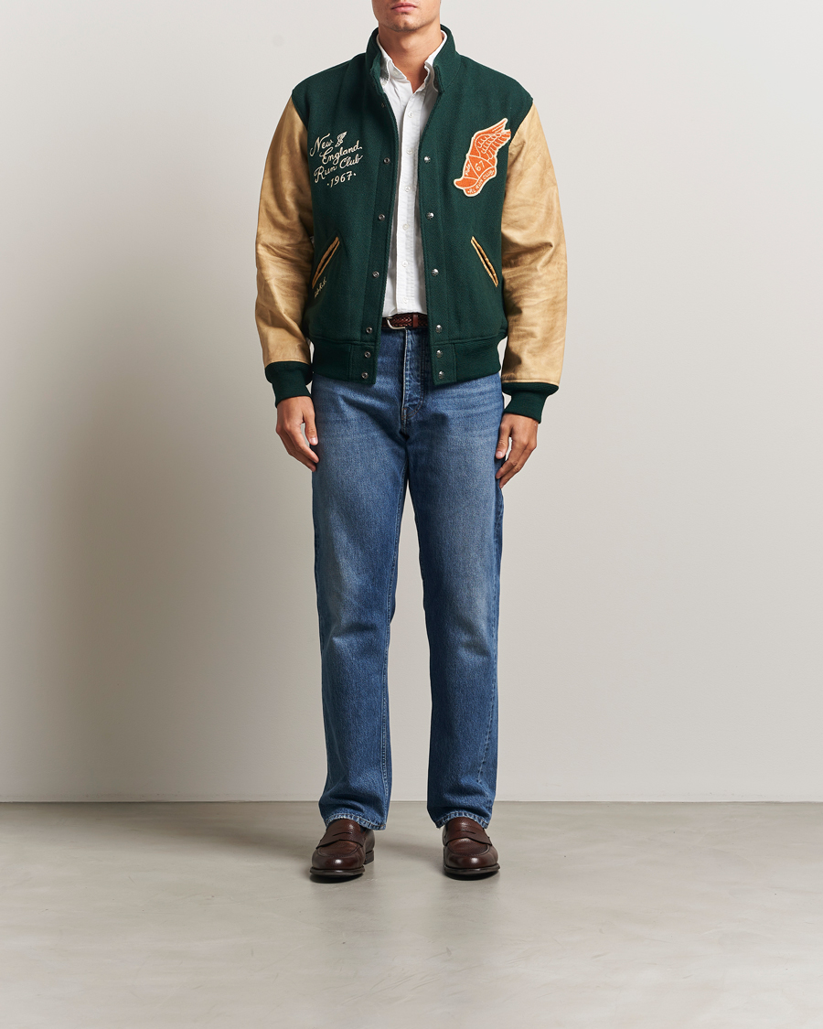 Herr | Jackor | Polo Ralph Lauren | Varsity Wool/Leather Bomber Jacket Churchill Green