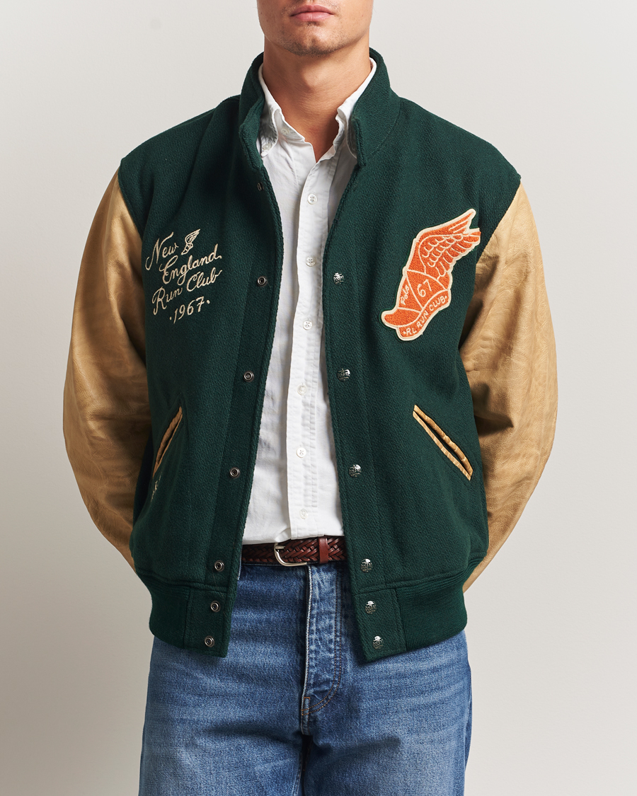 Herr | Jackor | Polo Ralph Lauren | Varsity Wool/Leather Bomber Jacket Churchill Green