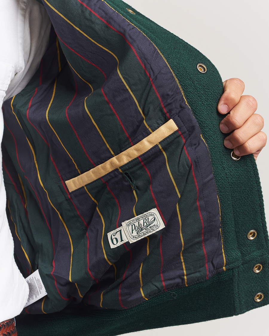 Herr | Jackor | Polo Ralph Lauren | Varsity Wool/Leather Bomber Jacket Churchill Green