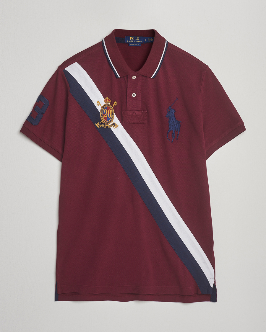 Herr | Pikéer | Polo Ralph Lauren | Diagonal Stripe Big Pony Polo Classic Wine