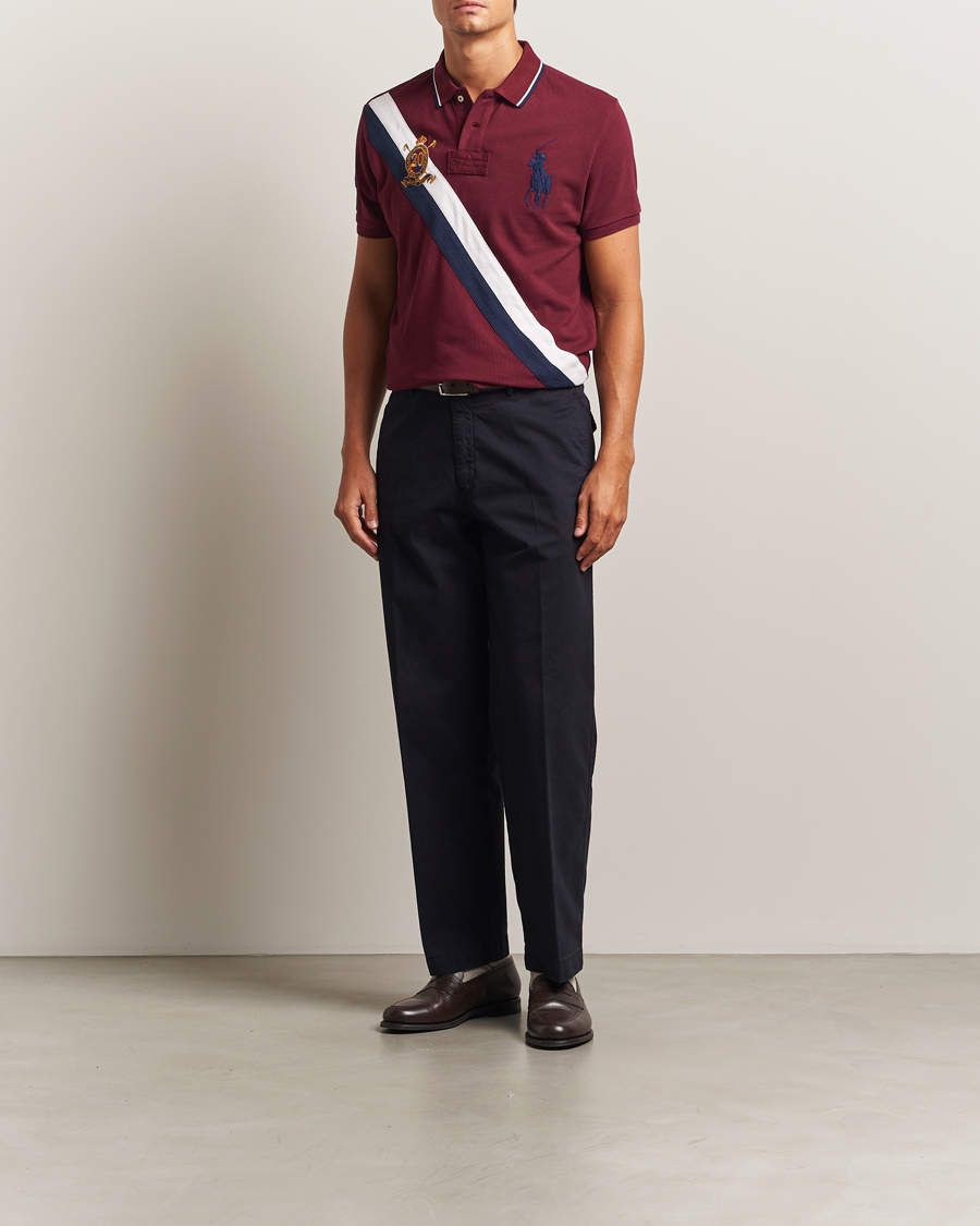 Herr | Pikéer | Polo Ralph Lauren | Diagonal Stripe Big Pony Polo Classic Wine