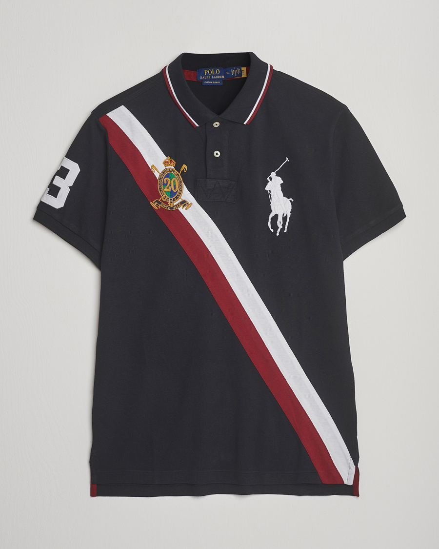 Herr | Pikéer | Polo Ralph Lauren | Diagonal Stripe Big Pony Polo Polo Black