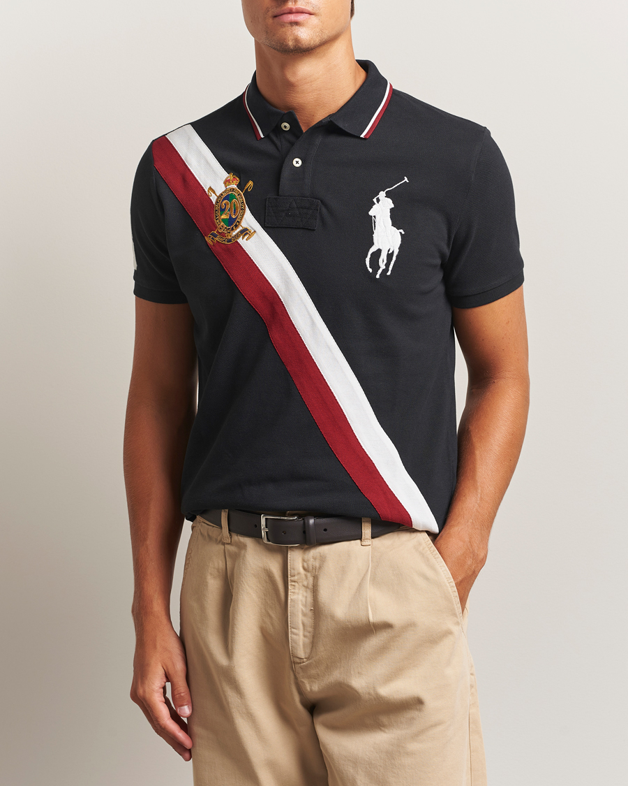 Herr | Pikéer | Polo Ralph Lauren | Diagonal Stripe Big Pony Polo Polo Black