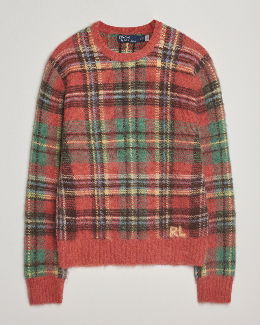 Herr | Tröjor | Polo Ralph Lauren | Checked Wool Sweater Red Combo