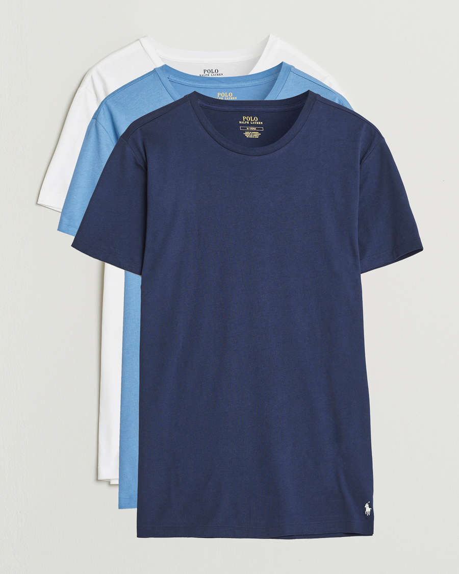 Herr | T-Shirts | Polo Ralph Lauren | 3-Pack Crew Neck T-Shirt Blue/White/Navy