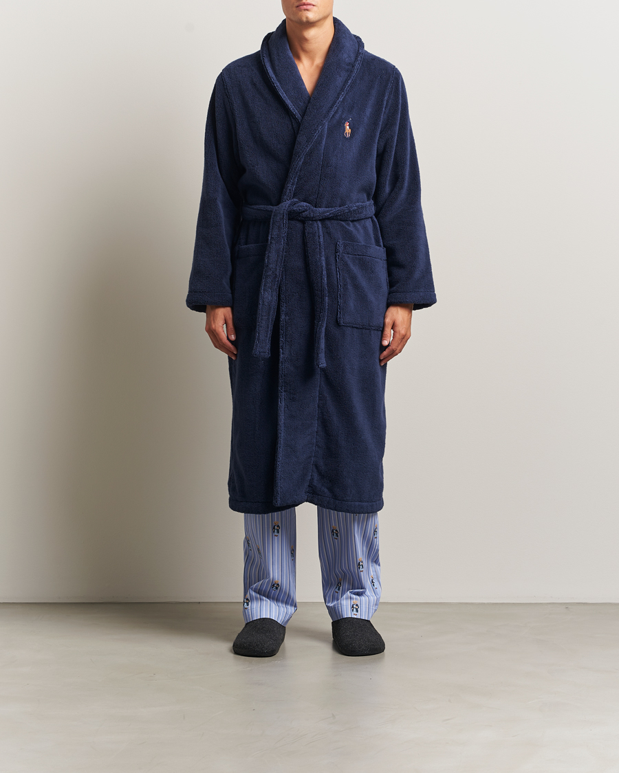 Herr | Pyjamas & Morgonrockar | Polo Ralph Lauren | Cotton Terry Logo Robe Cruise Navy