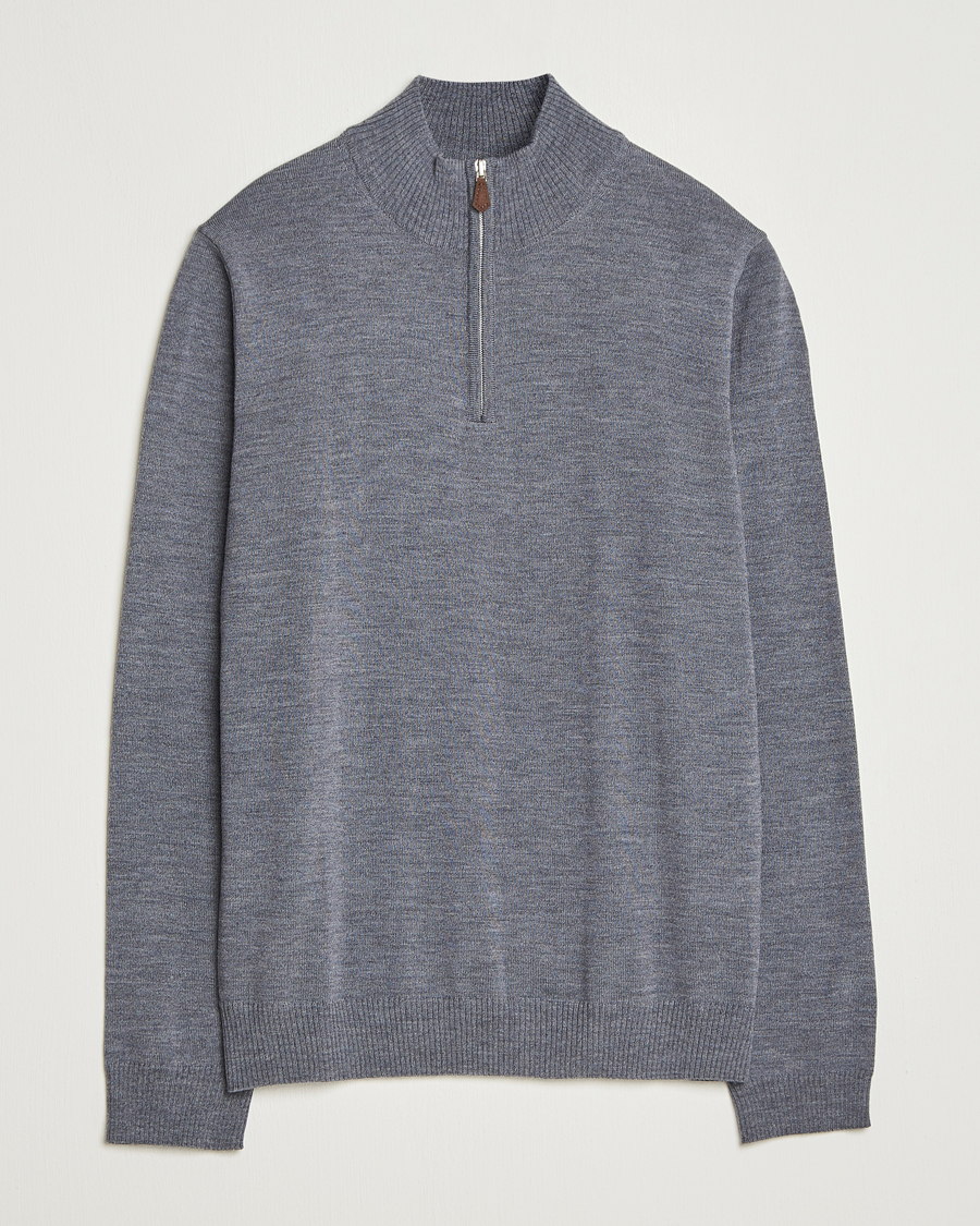 Herr | Tröjor | Stenströms | Merino Half-Zip Grey