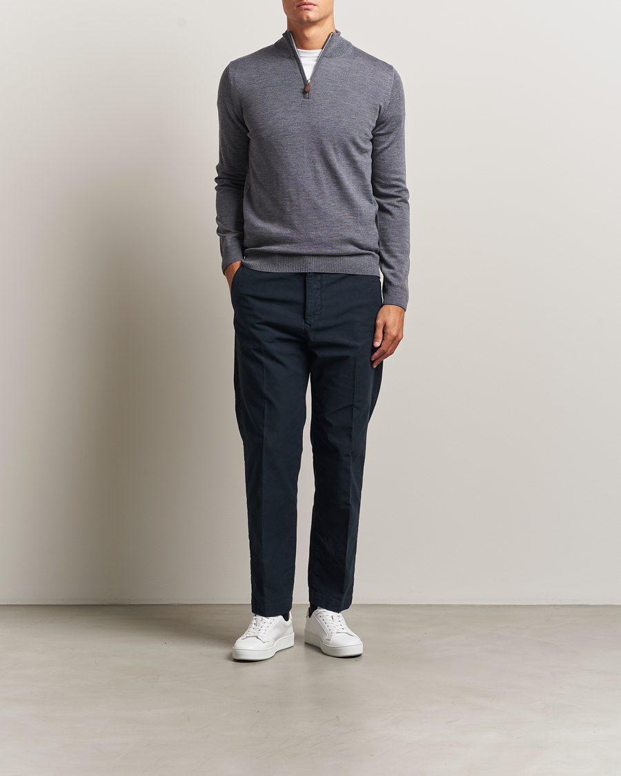 Herr | Tröjor | Stenströms | Merino Half-Zip Grey