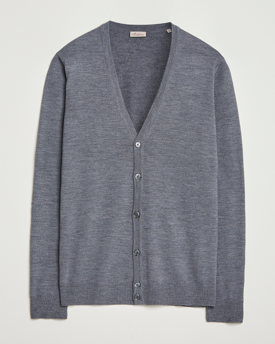Herr | Tröjor | Stenströms | Merino Cardigan Grey