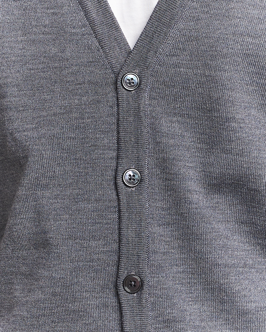 Herr | Tröjor | Stenströms | Merino Cardigan Grey