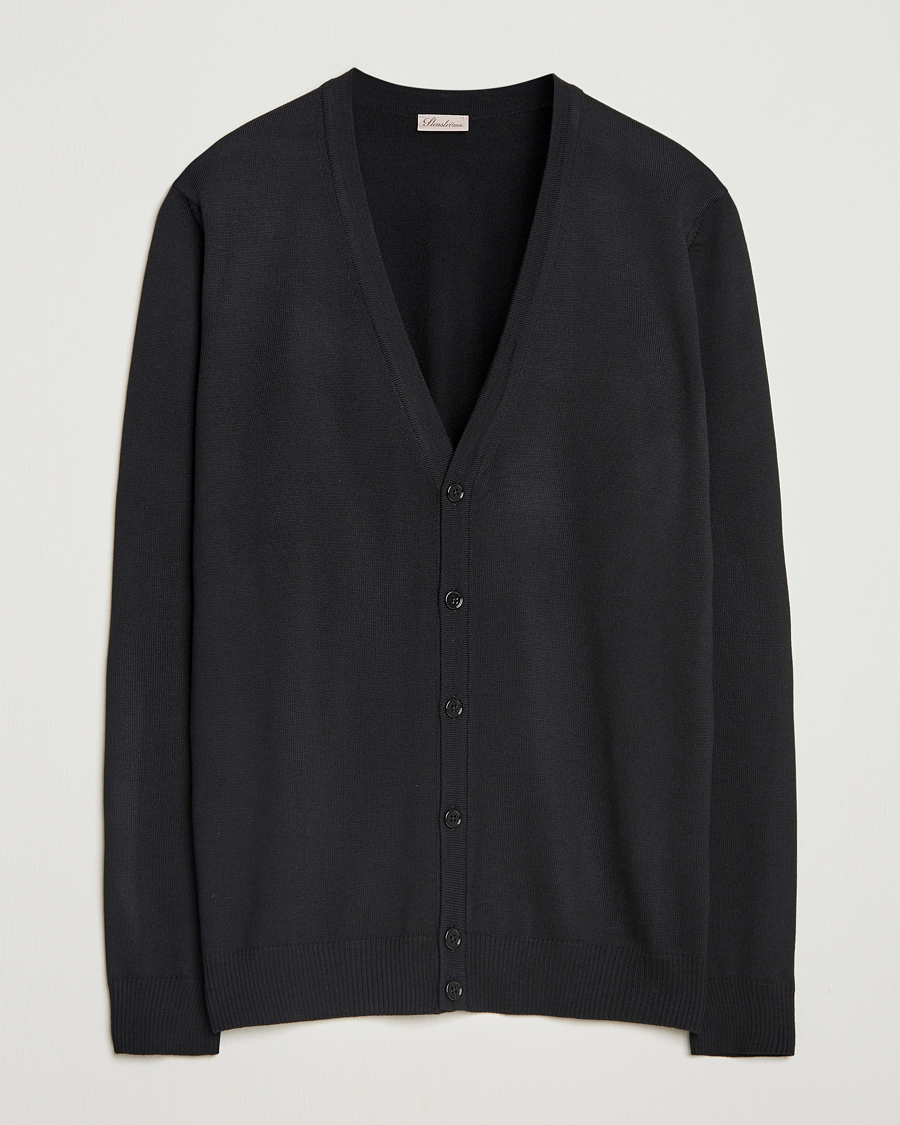 Herr | Tröjor | Stenströms | Merino Cardigan Black