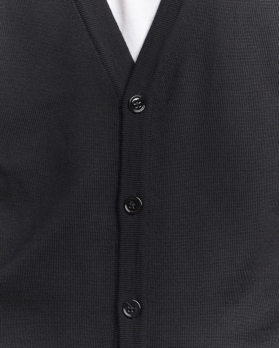 Herr | Tröjor | Stenströms | Merino Cardigan Black