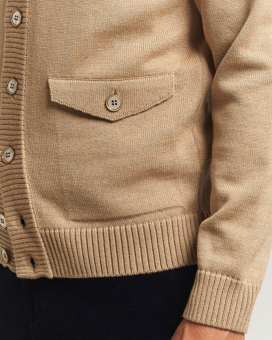 Herr | Tröjor | Stenströms | Chunky Knitted Merino Cardigan Beige
