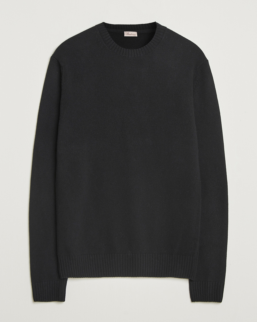 Herr | Tröjor | Stenströms | Brushed Merino Crew Neck Black