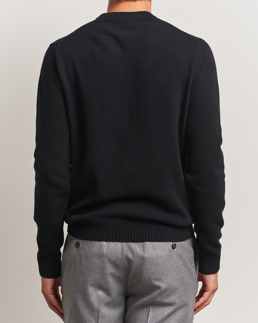 Herr | Tröjor | Stenströms | Brushed Merino Crew Neck Black