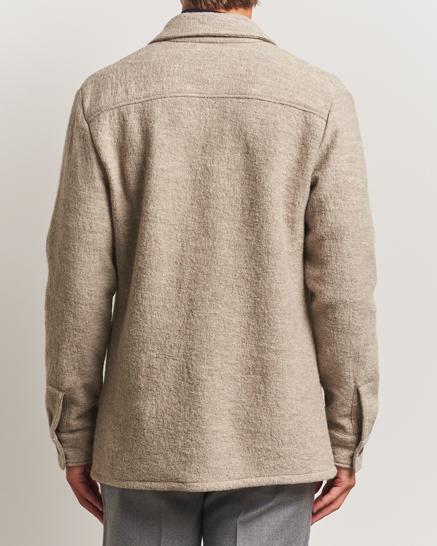 Herr | Skjortor | Stenströms | Felted Wool Overshirt Beige
