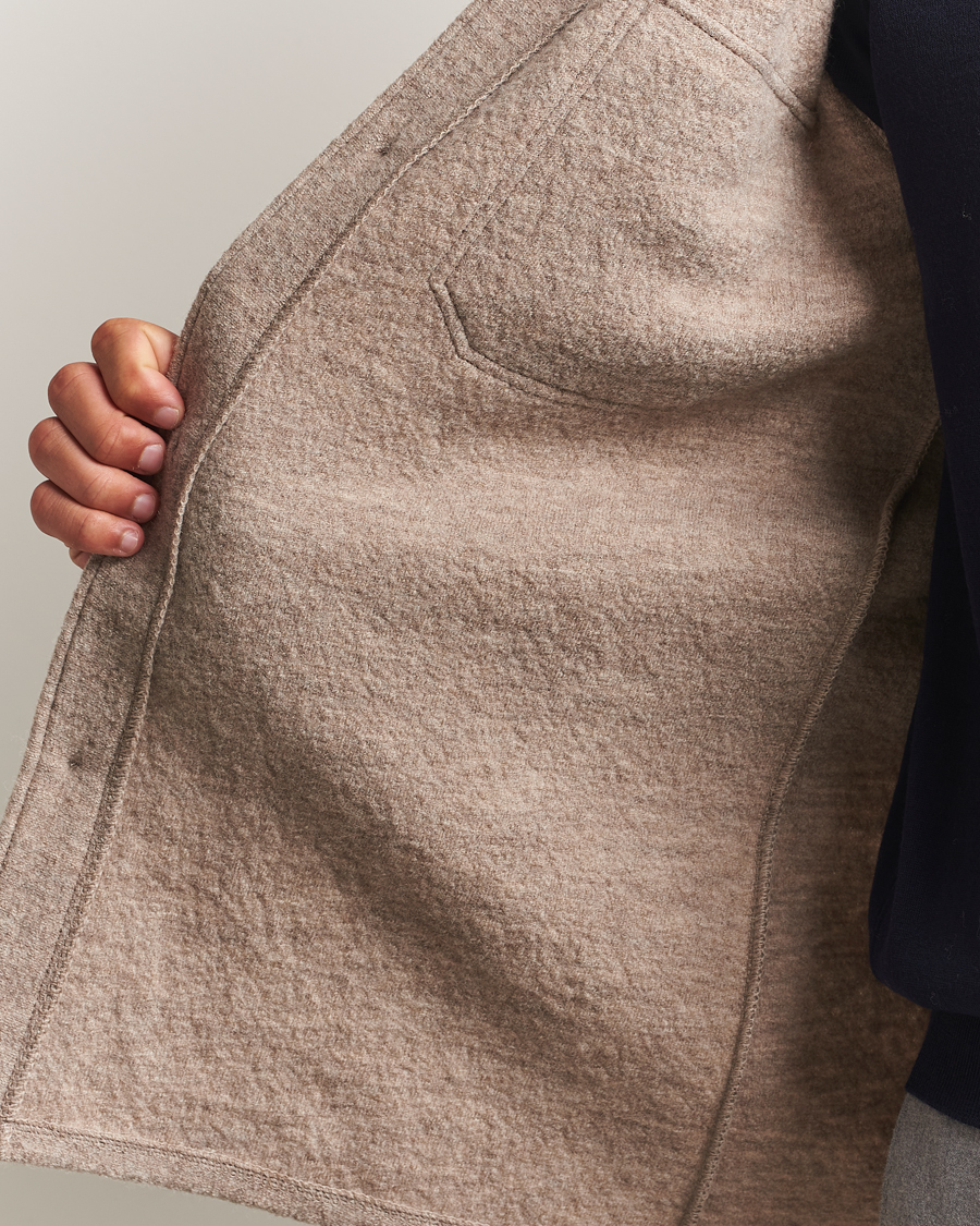 Herr | Skjortor | Stenströms | Felted Wool Overshirt Beige