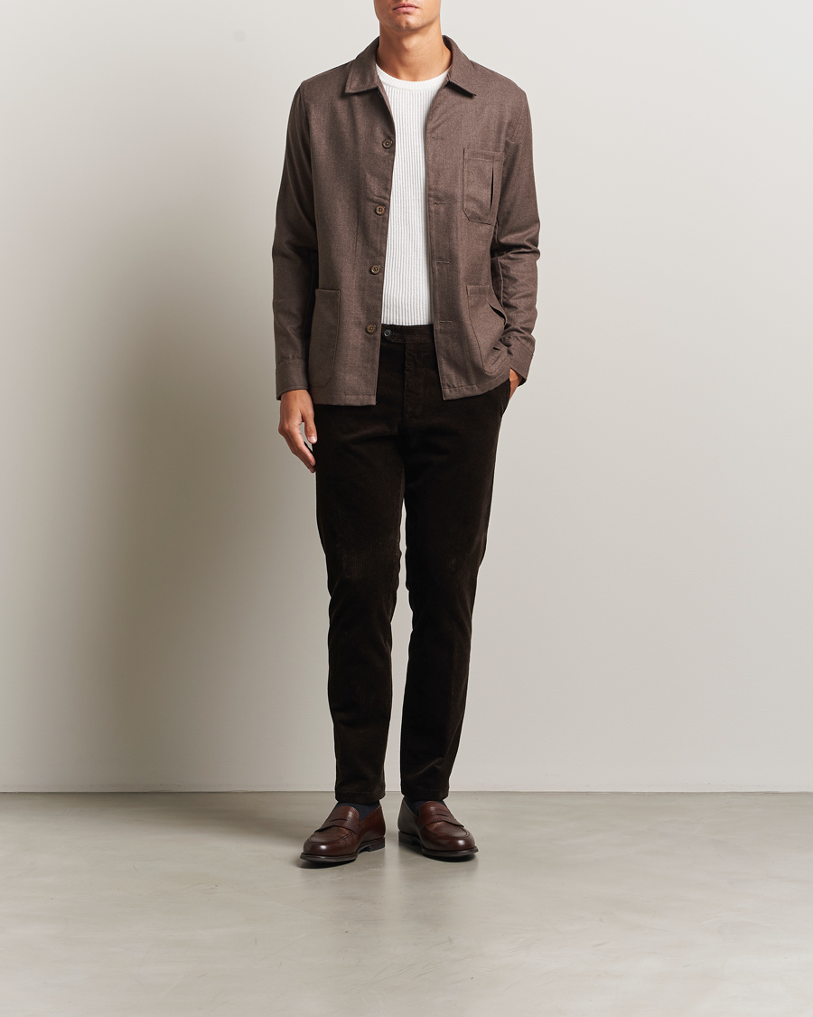Herr | Skjortor | Stenströms | Wool Overshirt Brown
