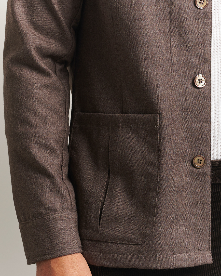 Herr | Skjortor | Stenströms | Wool Overshirt Brown