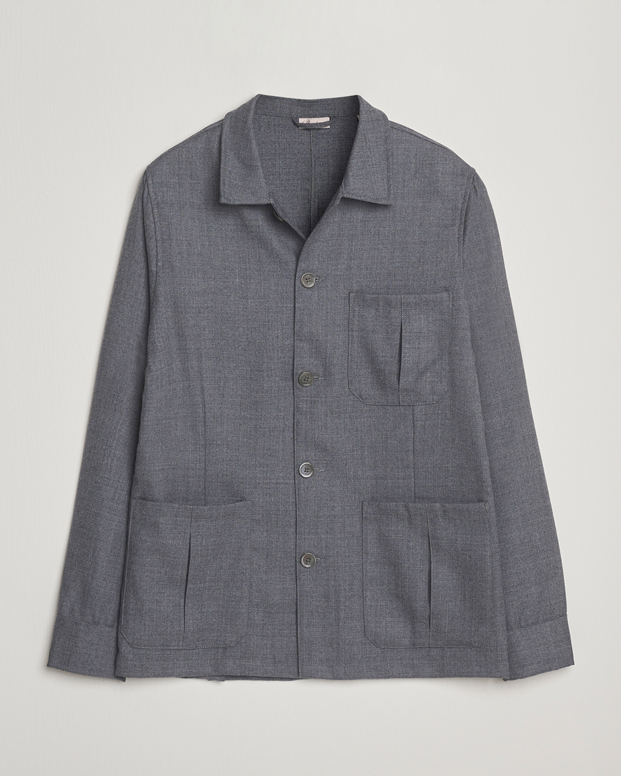 Herr | Skjortor | Stenströms | Wool Overshirt Grey