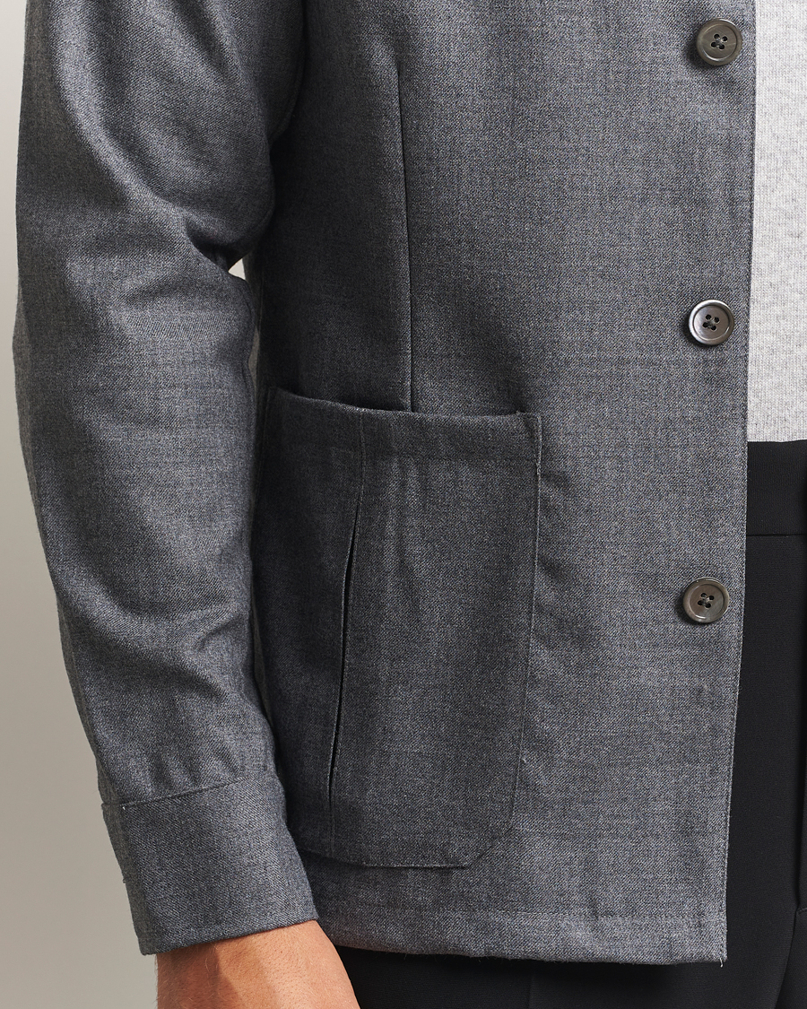 Herr | Skjortor | Stenströms | Wool Overshirt Grey