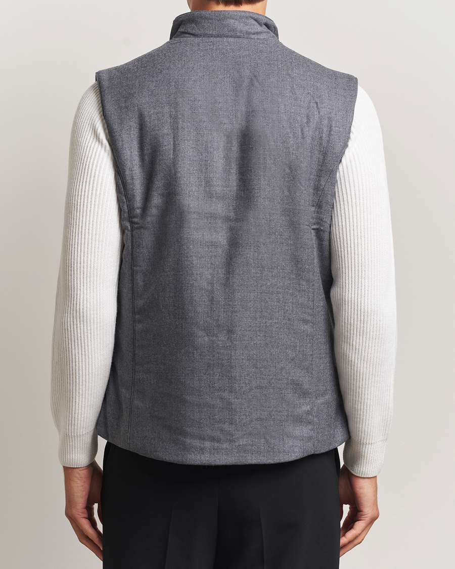 Herr | Västar | Stenströms | Wool Alcantara Detail Light Padded Vest Grey