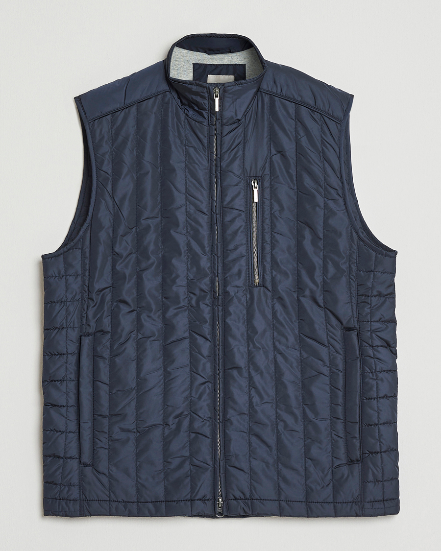 Herr | Västar | Stenströms | Nylon Quilted Light Padded Vest Navy