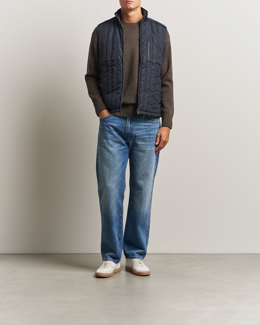 Herr | Västar | Stenströms | Nylon Quilted Light Padded Vest Navy