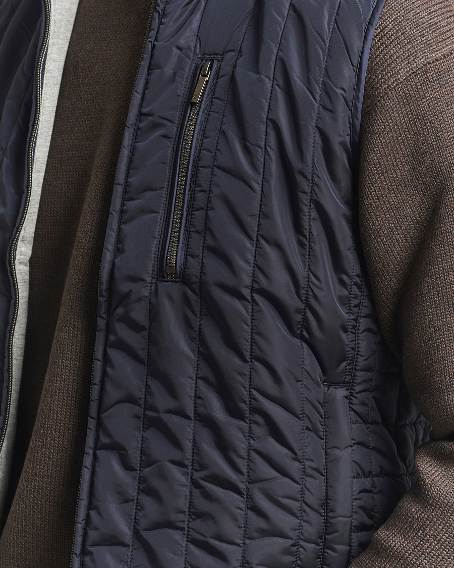 Herr | Västar | Stenströms | Nylon Quilted Light Padded Vest Navy