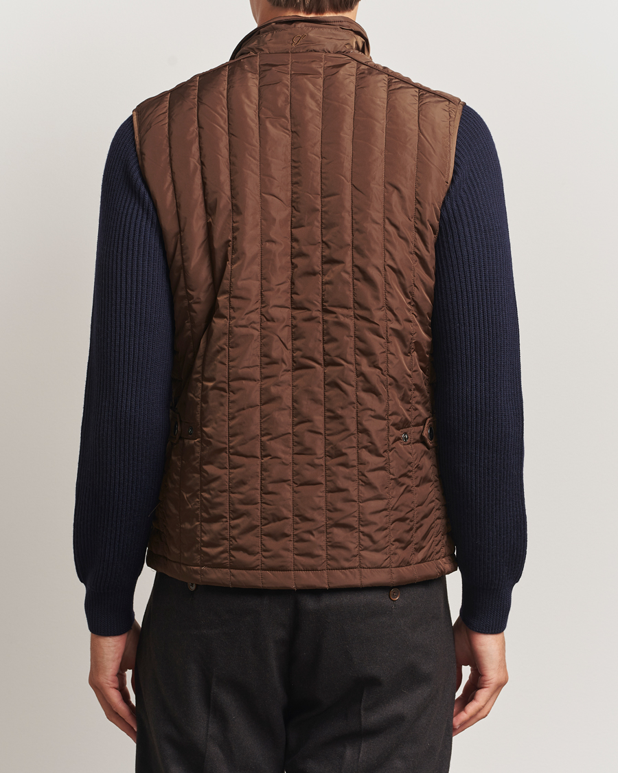 Herr | Västar | Stenströms | Nylon Quilted Light Padded Vest Brown