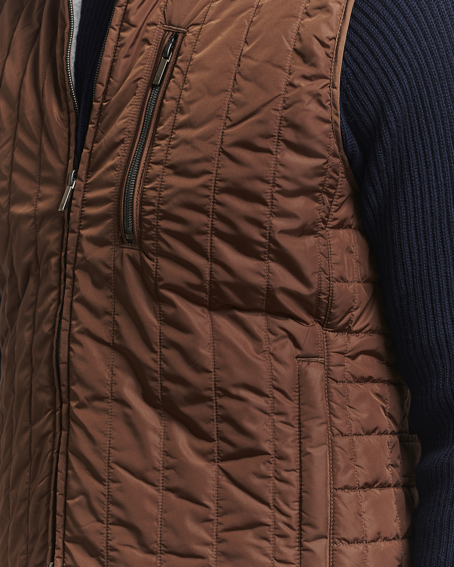 Herr | Västar | Stenströms | Nylon Quilted Light Padded Vest Brown
