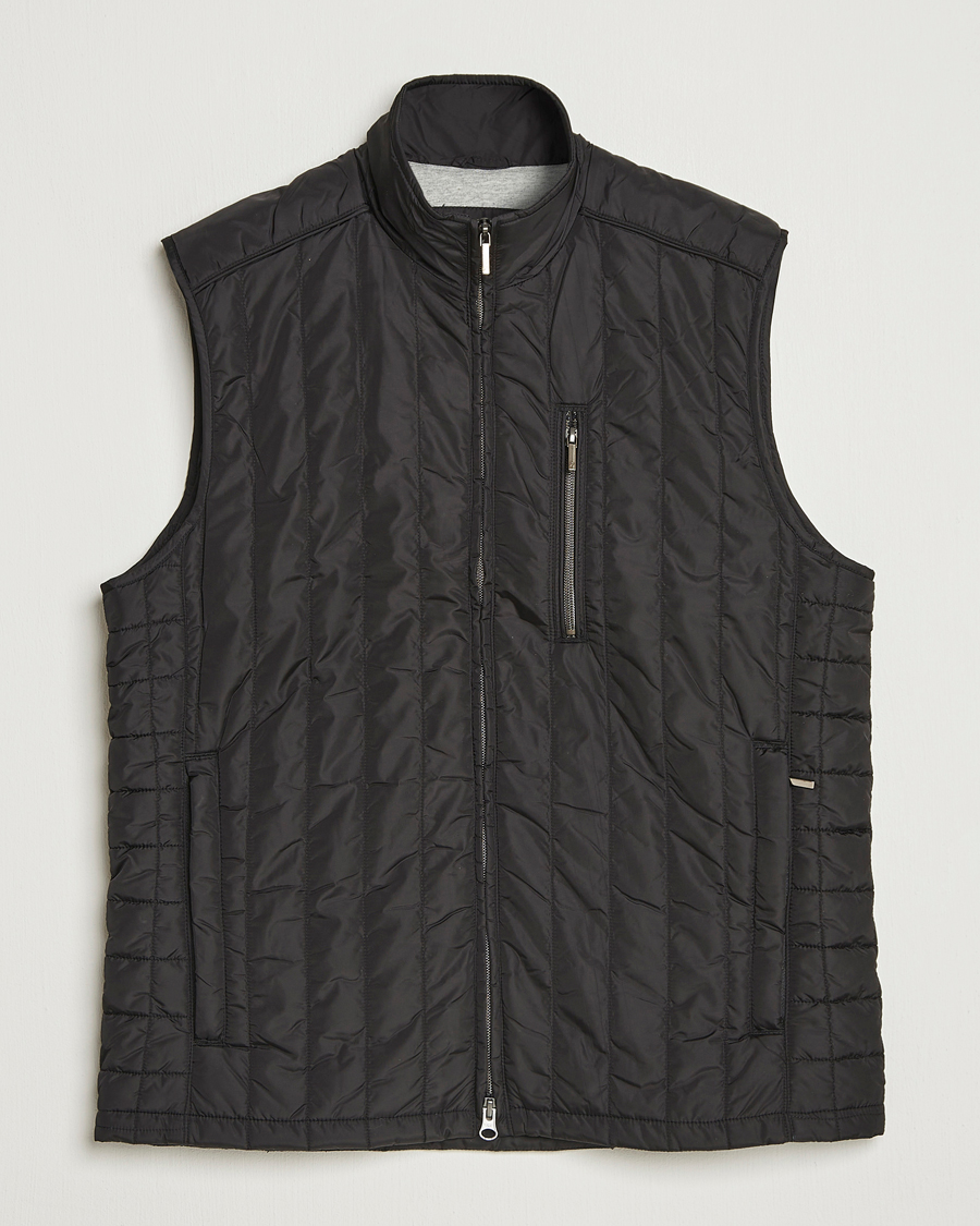 Herr | Västar | Stenströms | Nylon Quilted Light Padded Vest Black