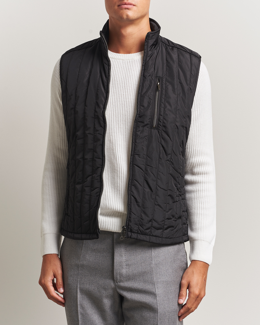 Herr | Västar | Stenströms | Nylon Quilted Light Padded Vest Black