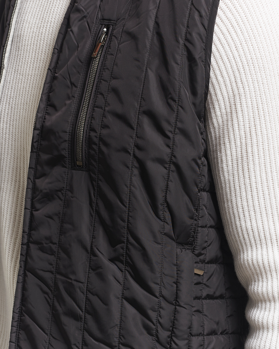 Herr | Västar | Stenströms | Nylon Quilted Light Padded Vest Black
