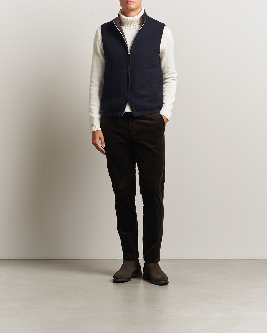 Herr | Västar | Stenströms | Reversible Wool Vest Navy