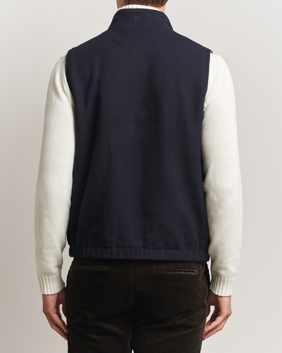 Herr | Västar | Stenströms | Reversible Wool Vest Navy