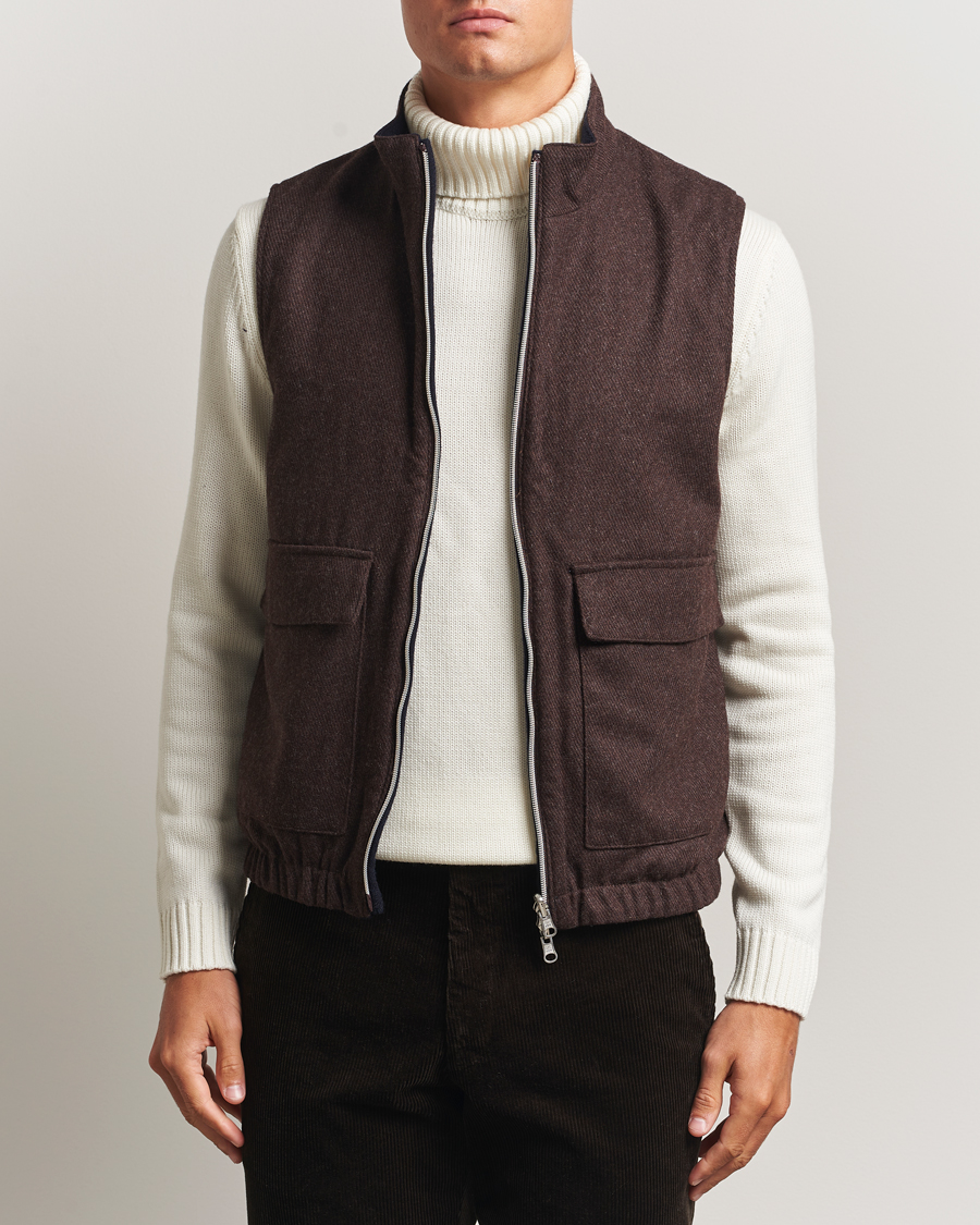 Herr | Västar | Stenströms | Reversible Wool Vest Navy