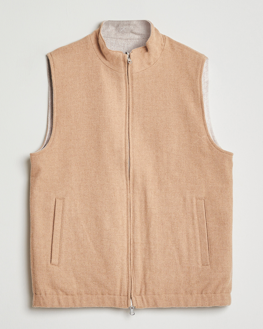 Herr | Västar | Stenströms | Reversible Wool Vest Beige
