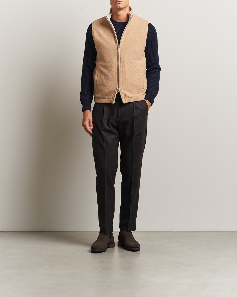 Herr | Västar | Stenströms | Reversible Wool Vest Beige