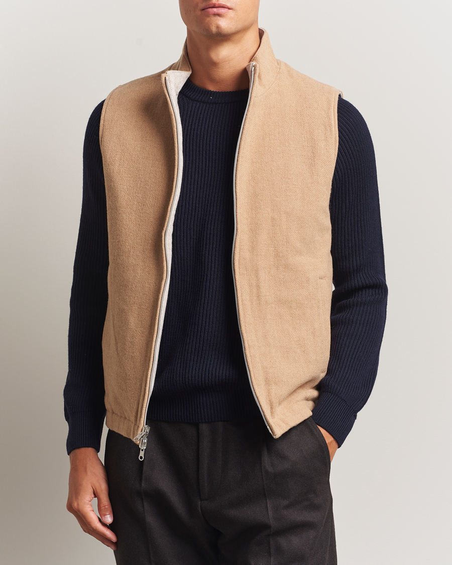 Herr | Västar | Stenströms | Reversible Wool Vest Beige