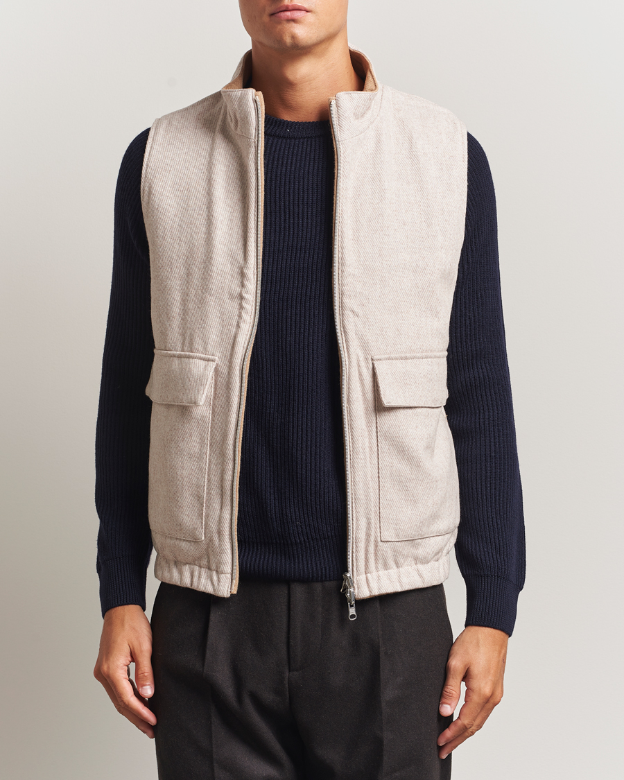 Herr | Västar | Stenströms | Reversible Wool Vest Beige