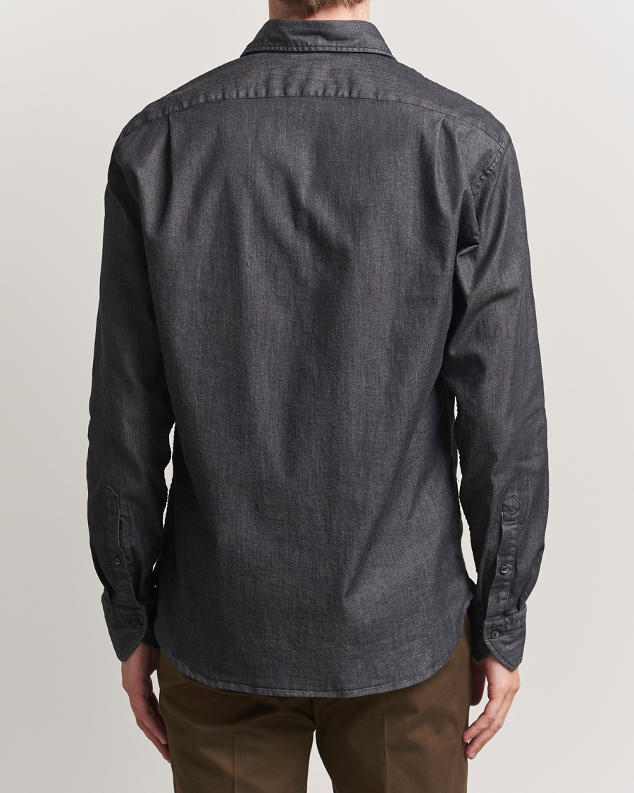 Herr | Skjortor | Stenströms | Regular Fit Garment Washed Denim Shirt Black