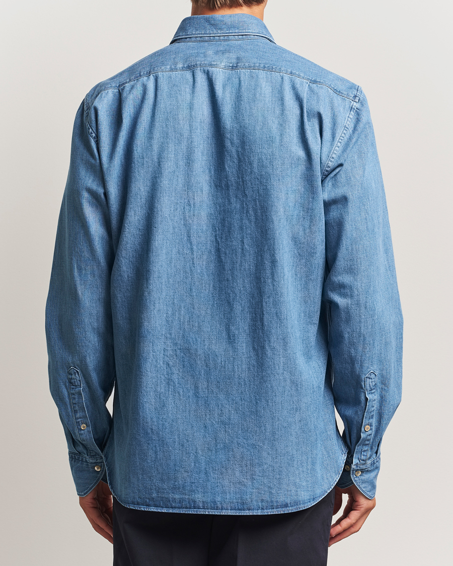 Herr | Skjortor | Stenströms | Regular Fit Pocket Denim Shirt Blue