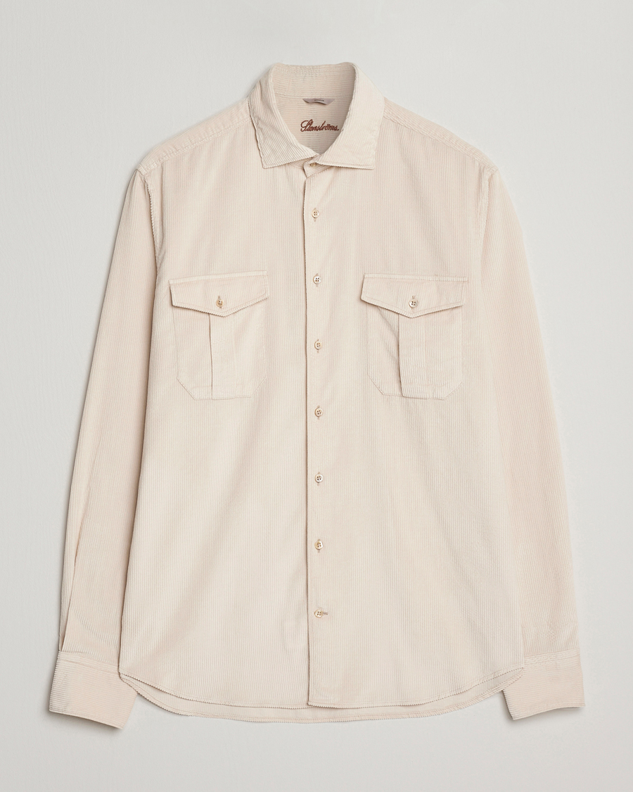 Herr | Skjortor | Stenströms | Regular Fit Cord Pocket Shirt Beige