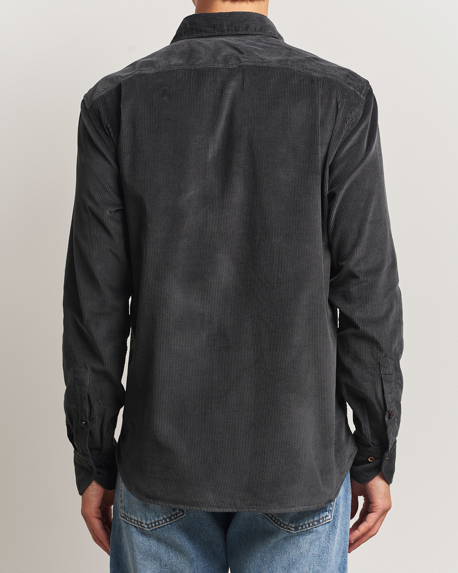 Herr | Skjortor | Stenströms | Regular Fit Cord Pocket Shirt Dark Green
