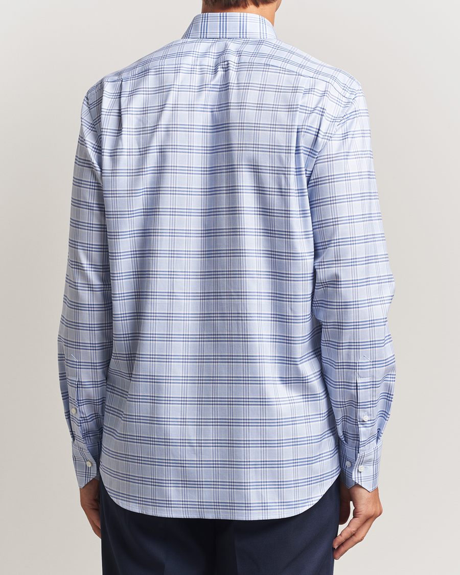 Herr | Skjortor | Stenströms | Regular Fit Checked Cut Away Shirt Blue
