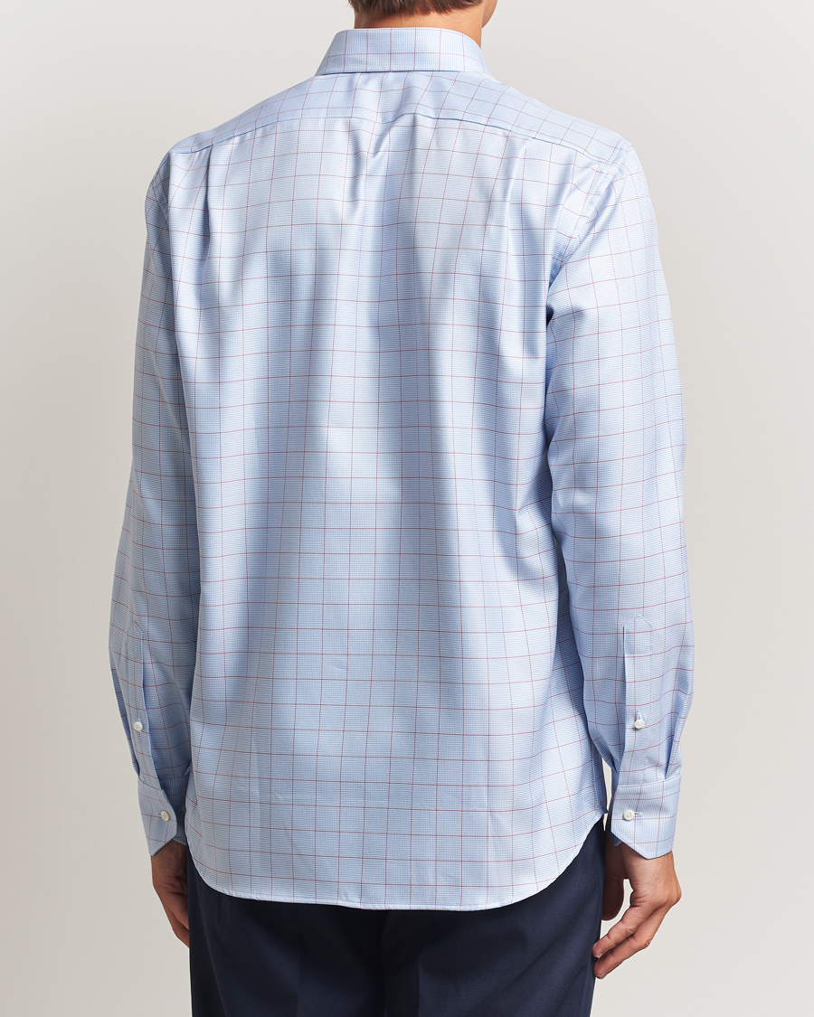 Herr | Skjortor | Stenströms | Regular Fit Overcheck Cut Away Shirt Blue