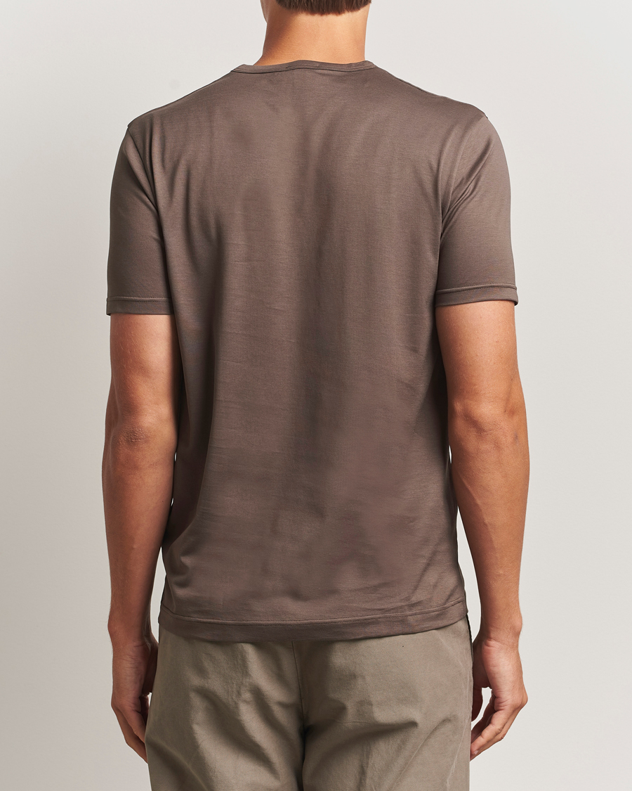 Herr | T-Shirts | Sunspel | Crew Neck Q82 Cotton T-Shirt Bark
